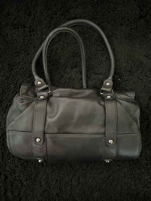 шкіряна вінтажна сумка багет y2k