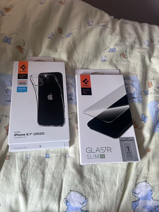 Etui SPIGEN + szklo Spigen do iPhone 13/14 pasuje do obydwu !! Sprawdzone