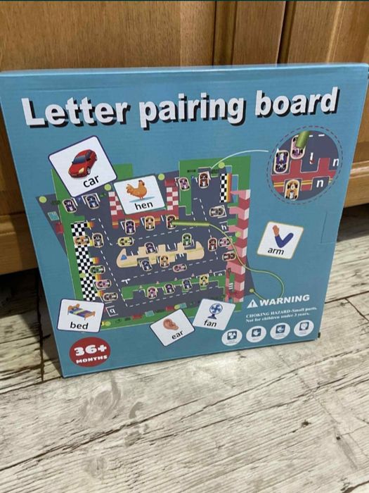 Labirynt magnetyczny drewniany/tor liter,nauka języka angielskiego