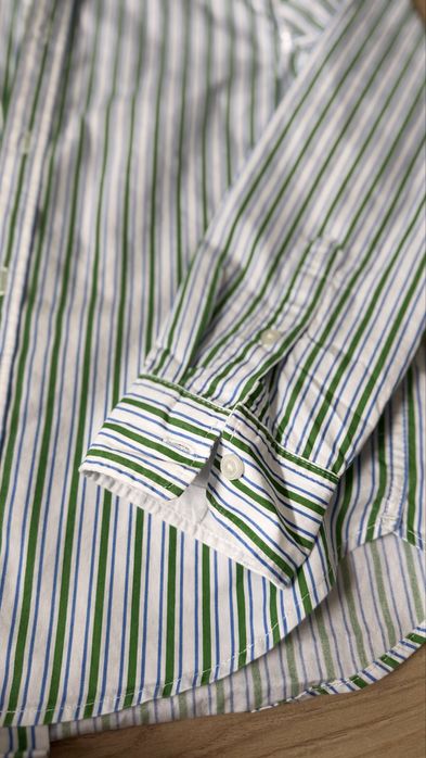 biała koszula chłopięca w paski z długim rękawem H&M 128