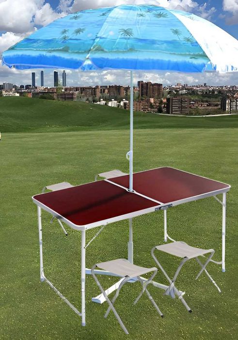 Складний стіл 4 стільця/ дача/сад. Туристичний стіл розкладний,кемпінг