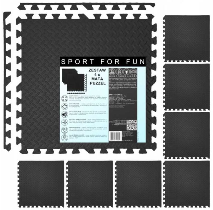Mata PUZZLE 9szt EVA 180x180cm pod sprzęt do ćwiczeń piankowe ochronne