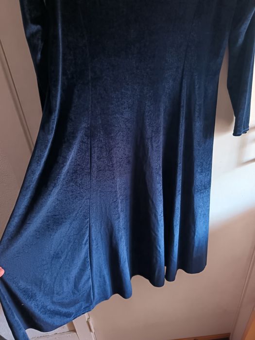 Vestido azul veludo XL