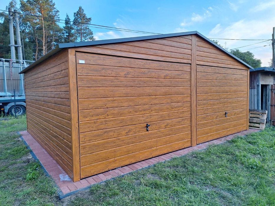 Garaż blaszany Blaszak Premium 6x6 Grafit Garaże blaszane 6x5.80  6x6 m PRODUCENT