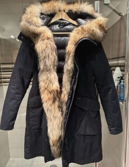 Kurtka woolrich L damska parka na zimę ocieplana dwustronna 2 w 1