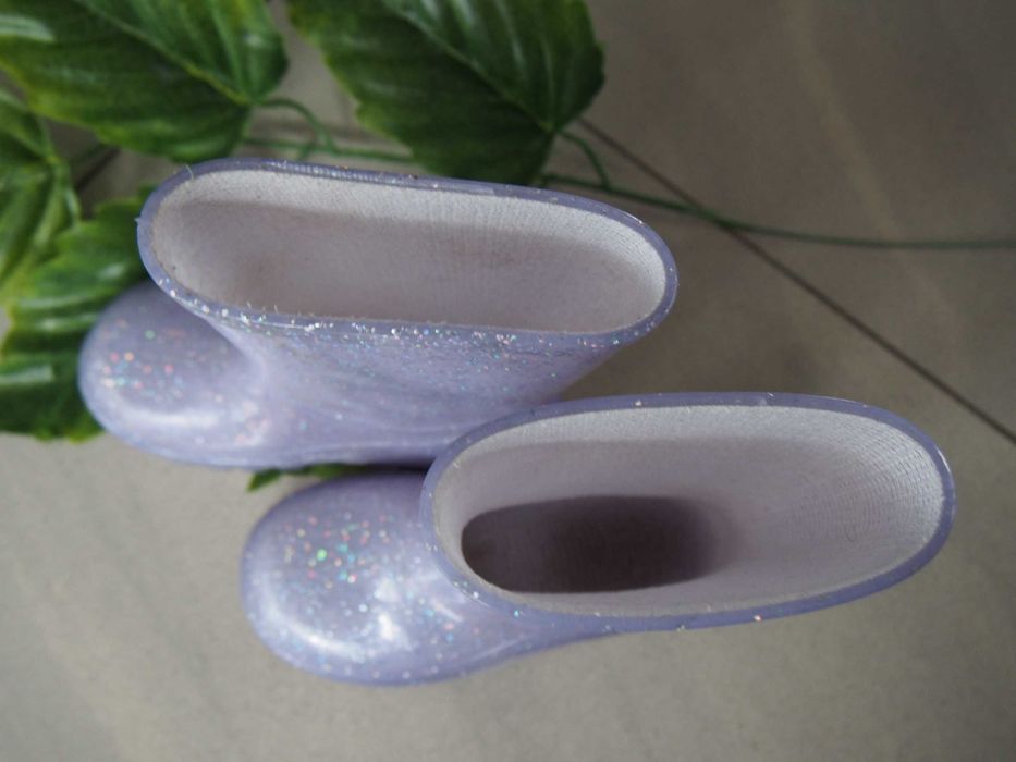 Kalosze gumowce 24 brokatem wkładka 15 cm