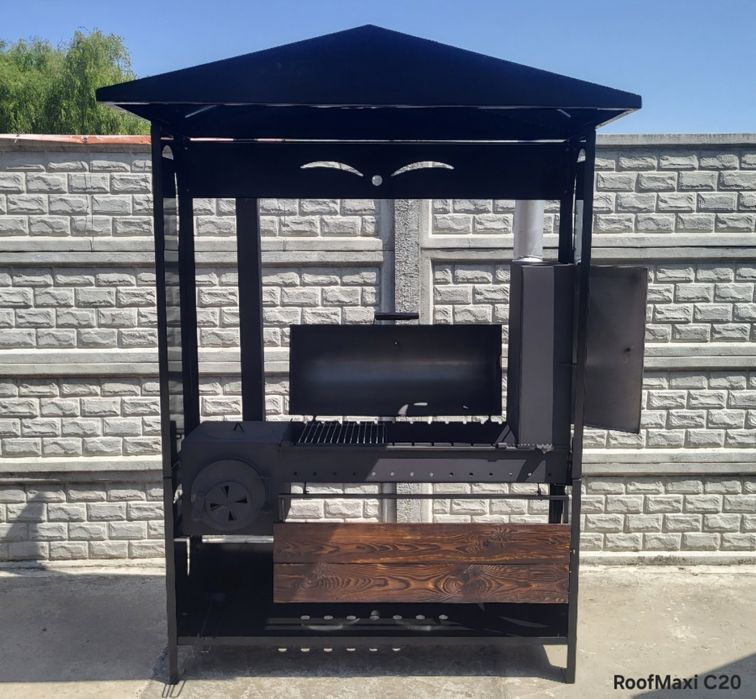 • Від Заводу • 4 мм • Мангал барбекю с крышей, Смокер, Печь под Казан