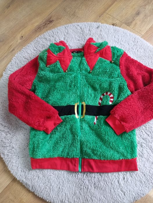 Bluza z kapturem ciepła futerko dzwonki świąteczna unisex 42 44