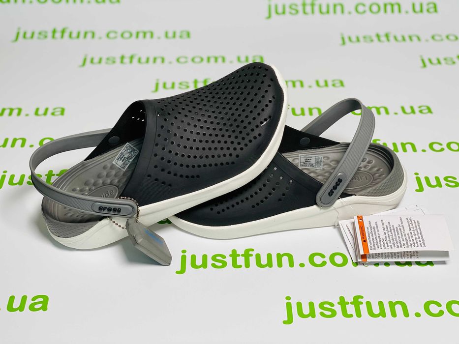 Crocs LiteRide Clog BlackSmoke кроксы мужские черные оригинал 36-44