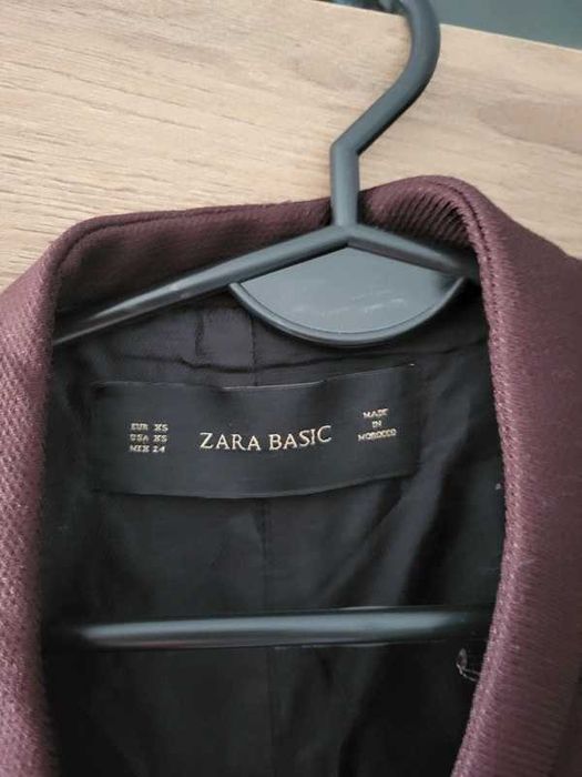 Elegancka długa bordowa kamizelka - Zara basic - r. XS