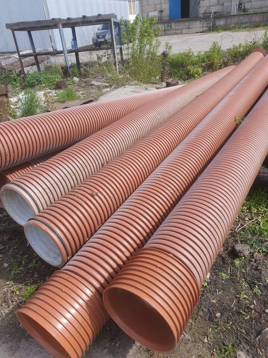 Труба 200, 160, 110, 300-1000 SN8, 6 метрів каналізаційна гофрована