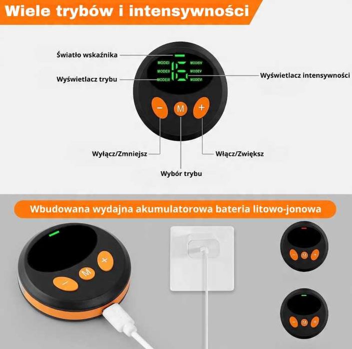 ElektroStymulator Mięśni Brzucha Pas Odchudzający ABS 6 Trybów