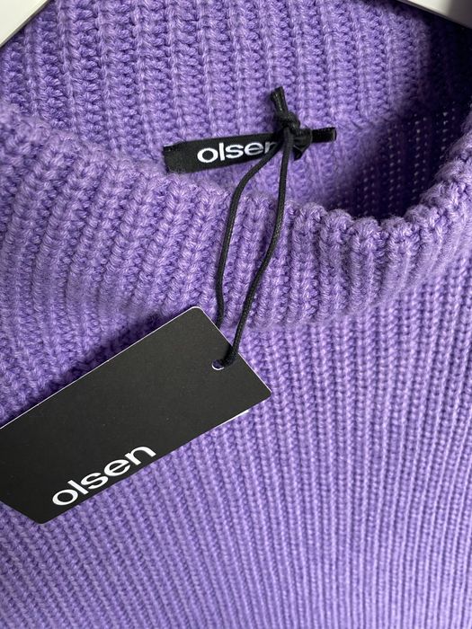 Olsen sweter pol golf bezrekawnik kamizelka lila liliowy 40 L 42 XL
