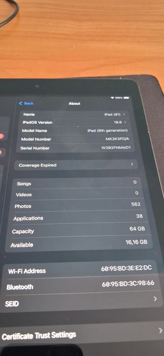 Ipad 9th gen 2021 64gb  + ładowarka
