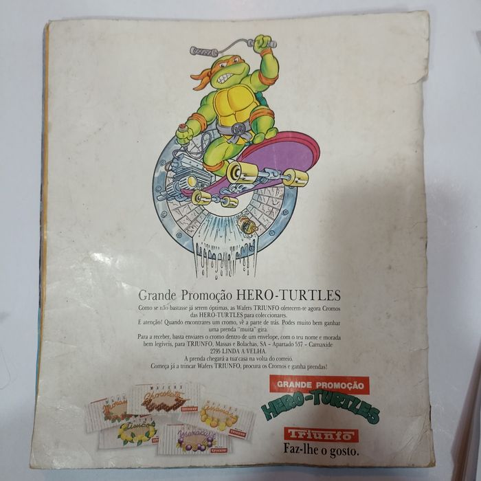 Caderneta e cromos TMNT 1990 Panini