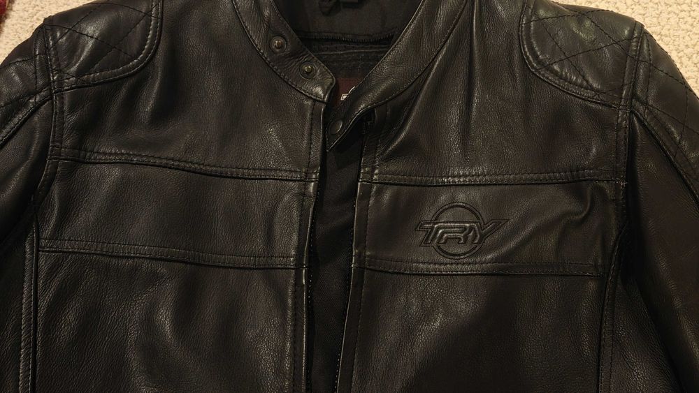 Blusão em pele motard Com proteção de armadura