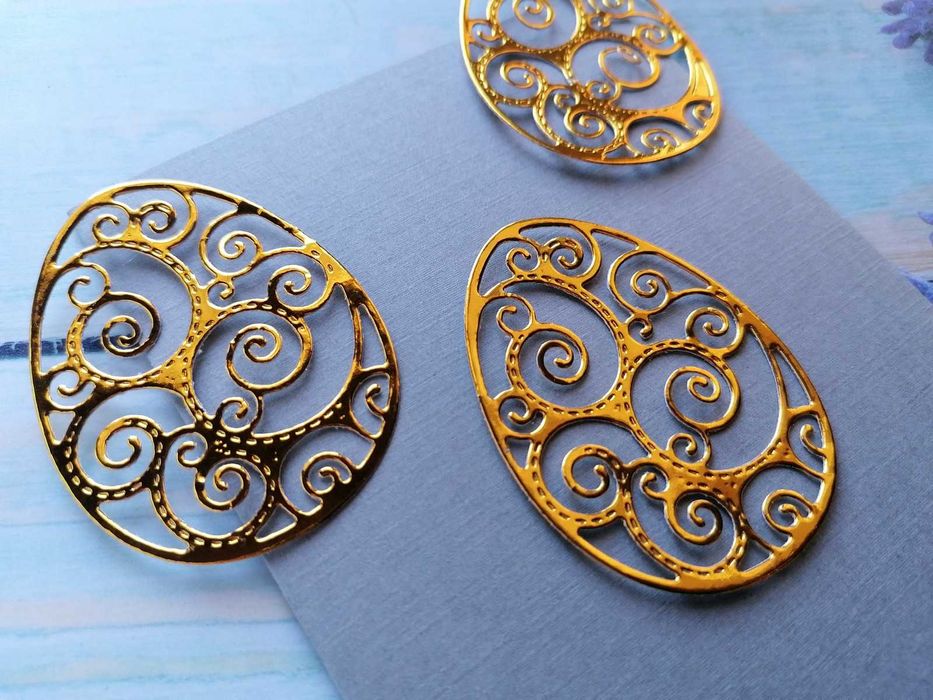 Scrapki złote jajka ażurowe 3szt.