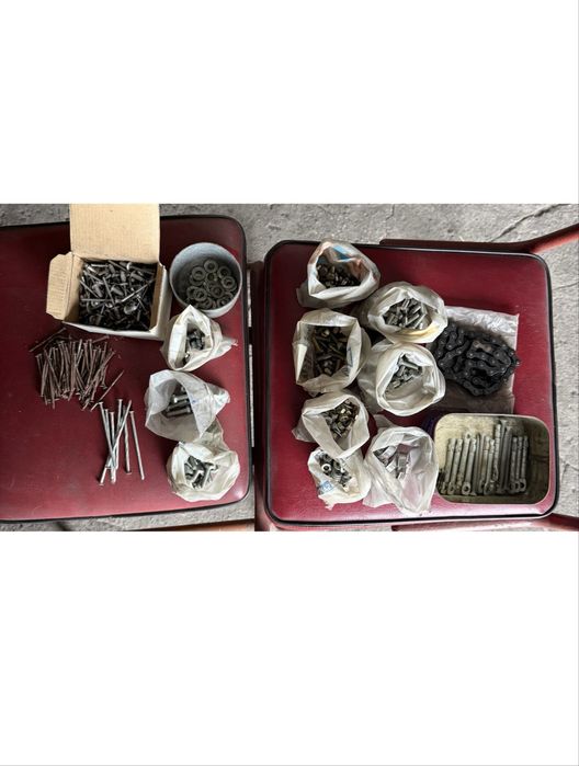 Mix warsztatowy – nity, wkręty, śruby, gwoździe, łańcuch i inne