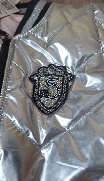 Kurtka wiosenna srebna bomberka  98/104 Gamex