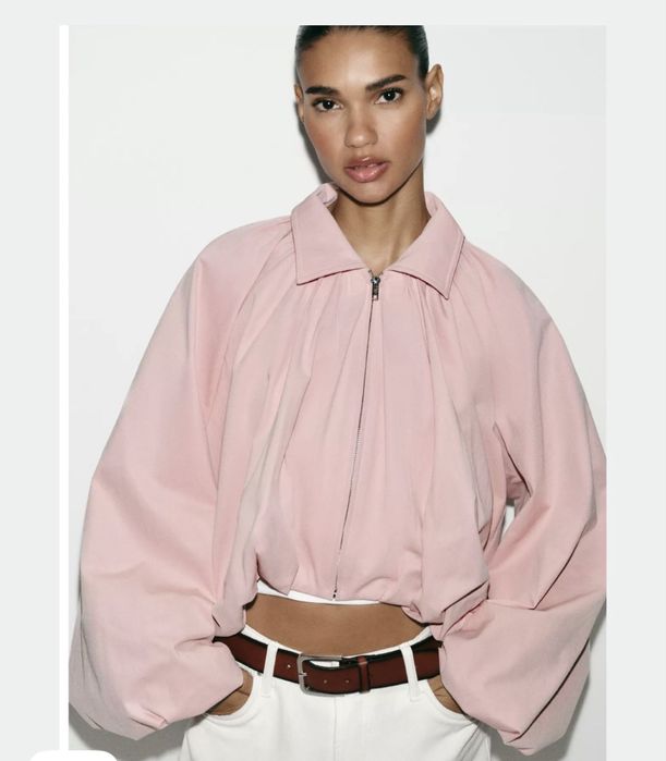 Бомбер zara рожевий