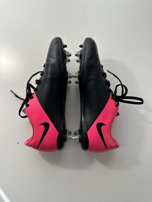 Nike Mercurial оригінал футбольні бутси шкіряні 38 розмір чорні з рожевим