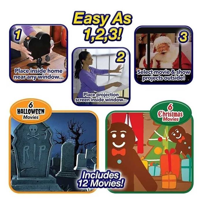 PROJETOR COM 12 FILMES CURTOS (NOVOS E PROFISSIONAIS)