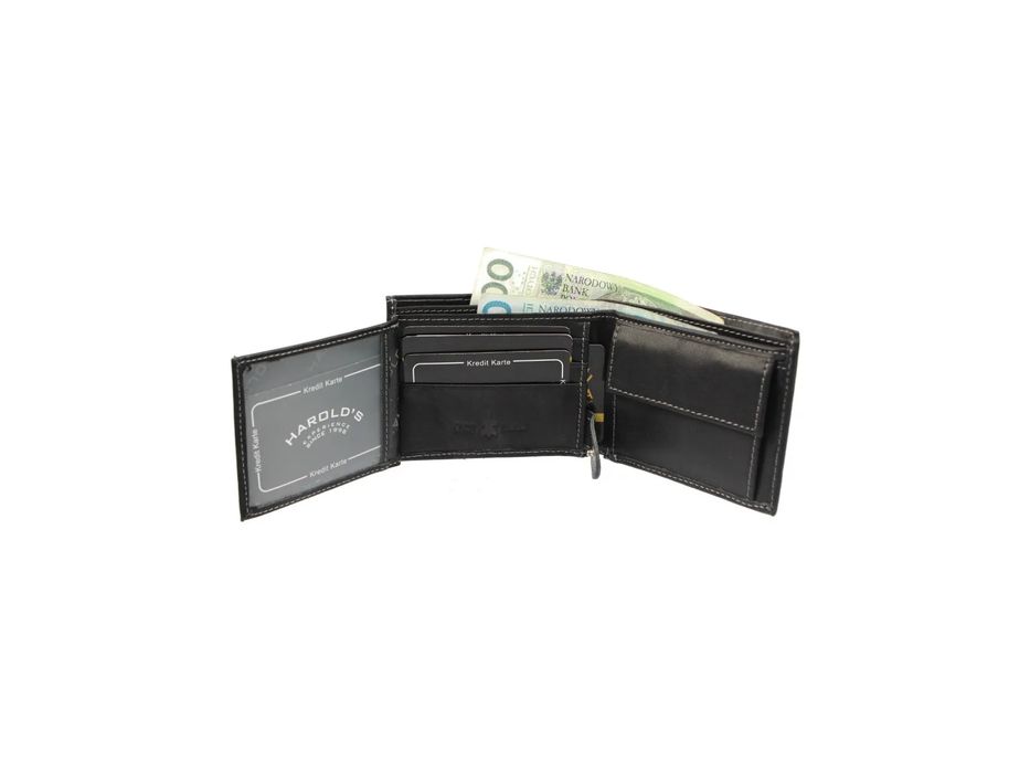 portfel męski skórzany  mały poziomy bez zapięcia