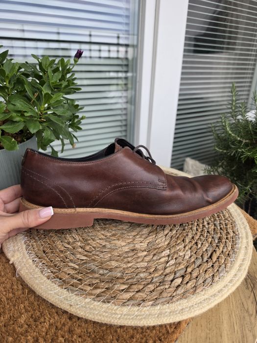 Clarks skóra naturalna 45 męskie półbuty