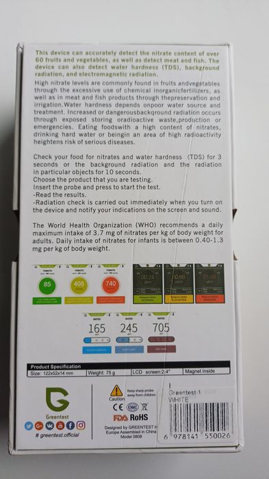 Greentest 1 tester żywności miernik azotanów