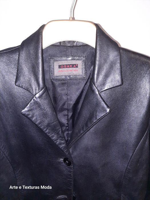 Casaco em pele genuína