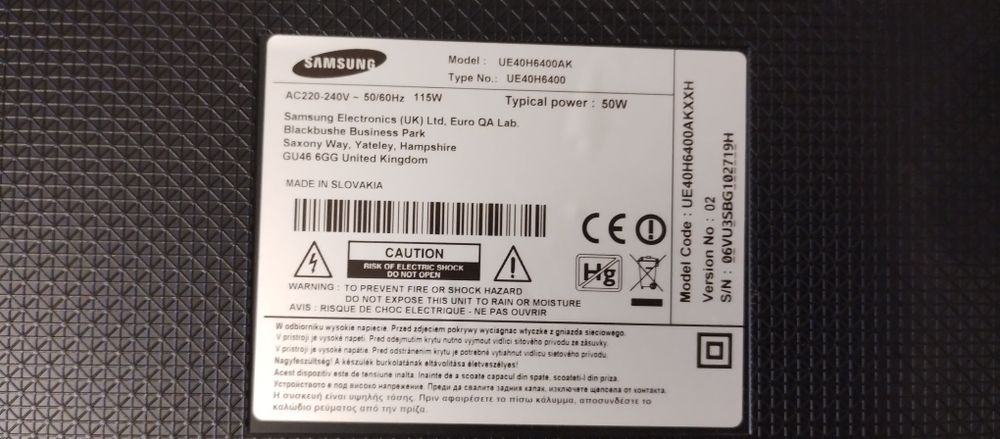 Ue40h6400ak t-con lvds