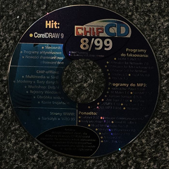Płyty CD z czasopisma komputerowego CHIP z lat 1997-99
