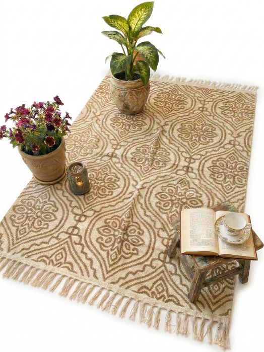 Dywan duży boho z frędzlami do salonu na taras balkon 120x180 cm