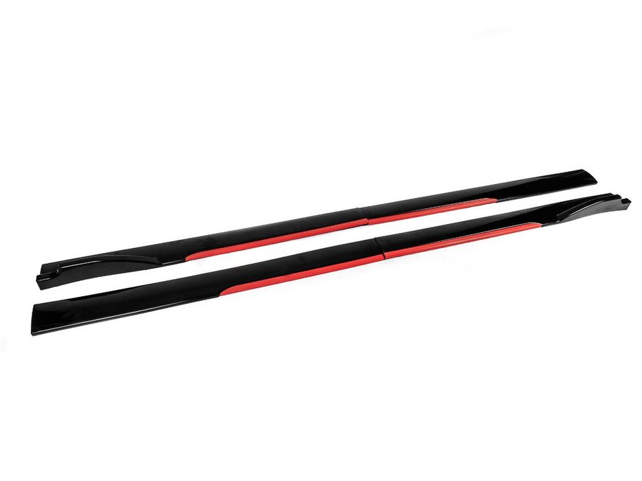 Універсальні накладки на бокові пороги Niken Red (ABS) (4шт)