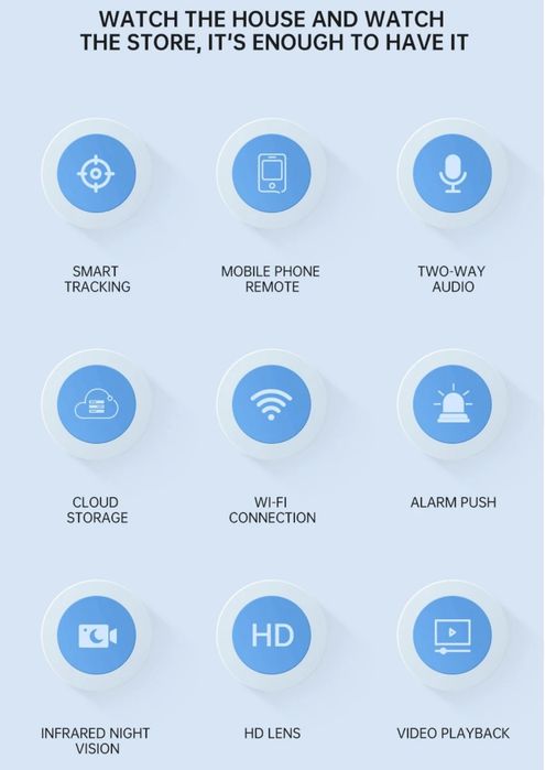 Kamera WiFi IP monitoring,wykrywanie,dźwięk
