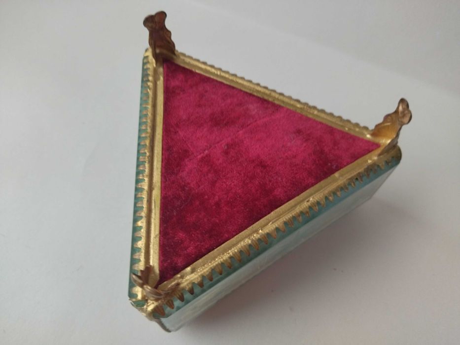 Шкатулка фацетное стекло, стеклянная шкатулка ссср, витрина ссср