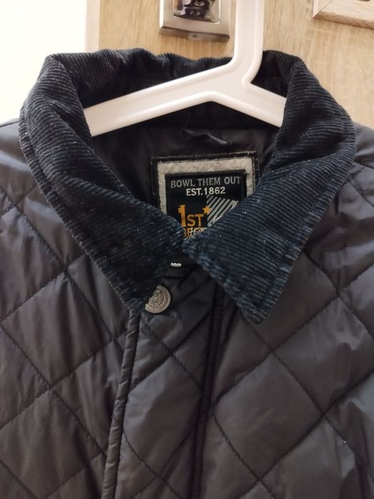 Elegancka pikowana kurtka przejściowa męska z kołnierzykiem M