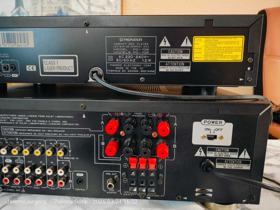 PIONEER 100% Sprawny Amplituner VSX-505RDS MKII + CD Odtwarzacz PD-106