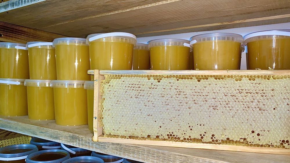 Мёд цветочный разнотравье мед квітковий с собственной пасеки соты 2025