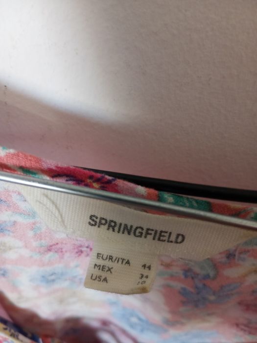 Vestido verão, comprido, estampado flores tamanho 44 Springfield