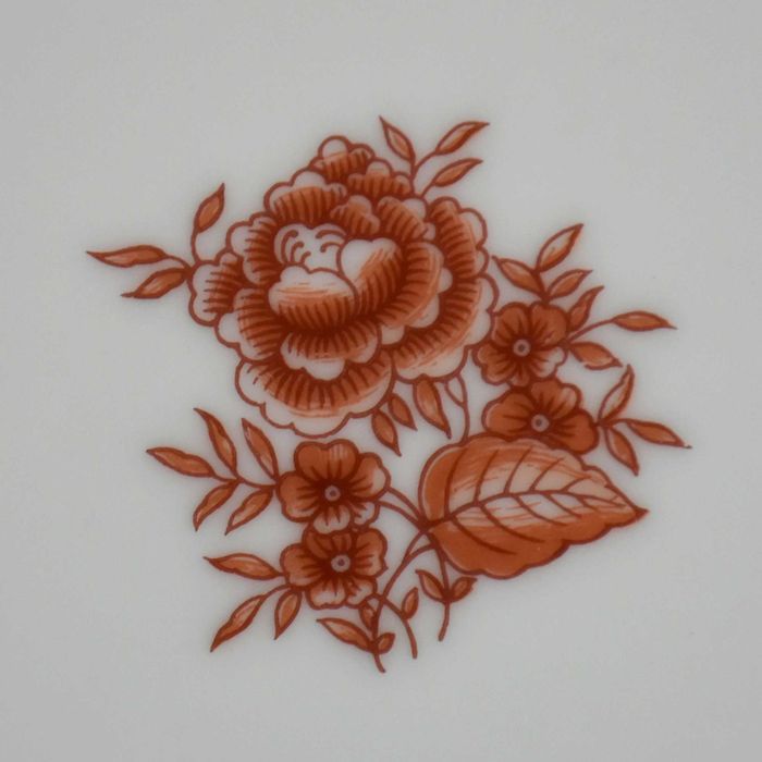 Par de pratos Vista Alegre, decoração Cozinha Velha, cor vermelha