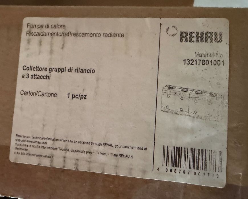 Coletor REHAU 3 vias p/ Bomba de Calor / Grupos de Bombagem (Art. 13217801001)