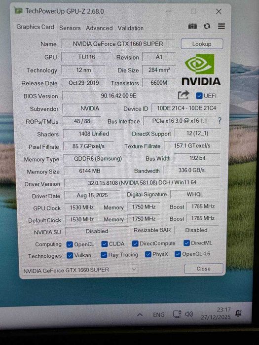 Karta graficzna Palit GTX 1660 Super GamingPro 6GB (stan idealny)