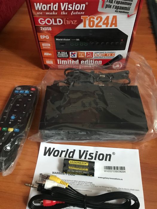 Тюнер Т2 World Vision T624A, приставка-приймач для ТБ, ресивер DVB-T2.