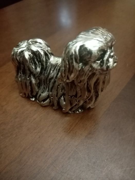 Сувенір, статуэтка Пекинес, гальванопластика, серебро 925