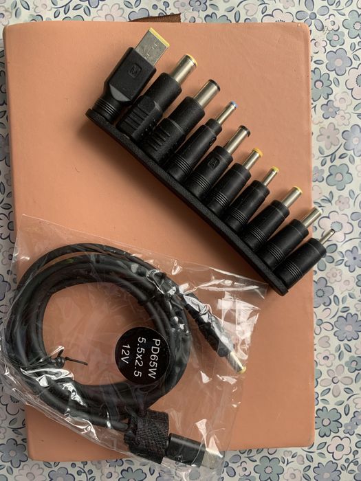 НОВЕ Кабель живлення для ноутбука та роутера (65w/Type-C на DC) +набор