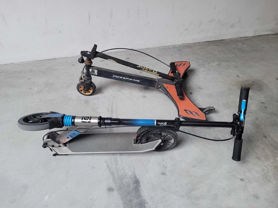 Trotineta (rodas altas) e Tricicleta