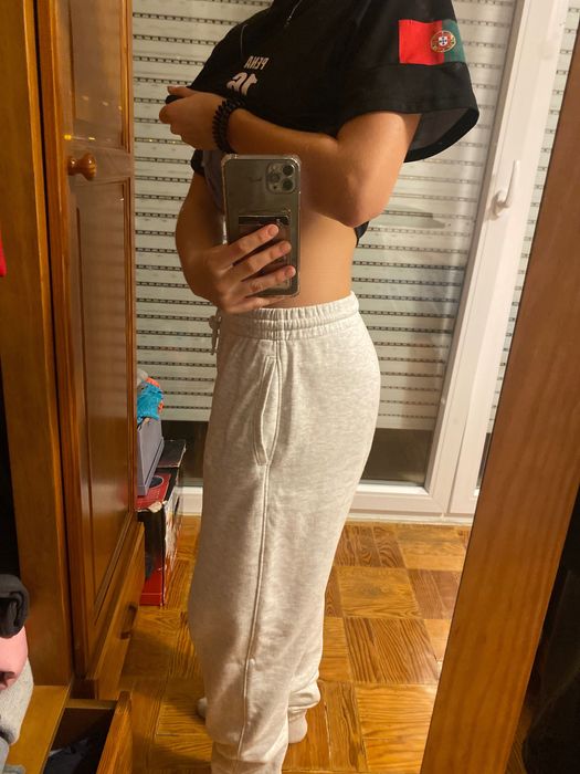 cinzentos calças de fato/treino