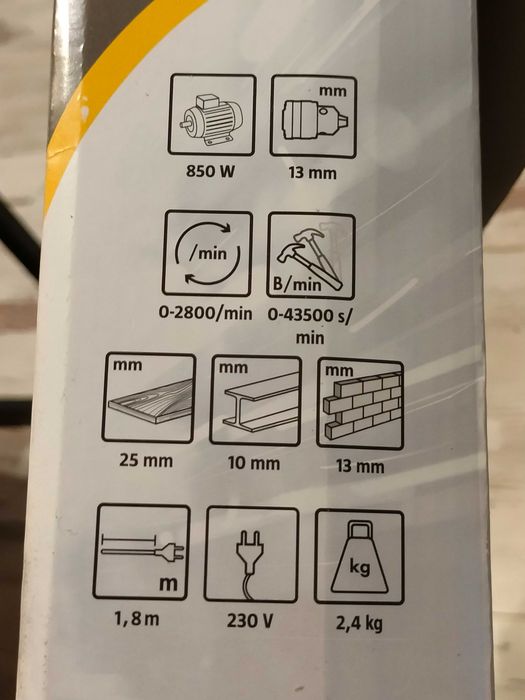 Wiertarka udarowa 230V 850W