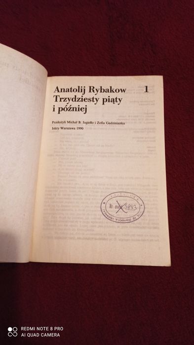 Książka Trzydziesty piąty i później - A. Rybakow